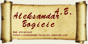 Aleksandar Bogičić vizit kartica